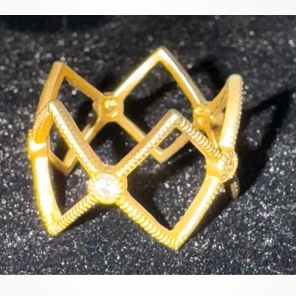 Frieda Rothman Gold Geometric Ring - Picture 3 of 3